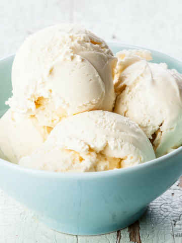 Homemade Vanilla Ice Cream FEATURED photo from Walking on Sunshine Recipes