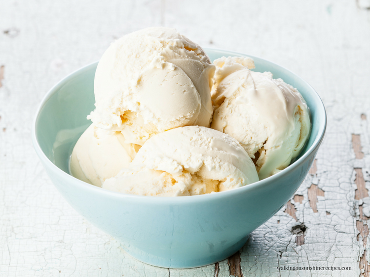 Homemade Vanilla Ice Cream FEATURED photo from Walking on Sunshine Recipes