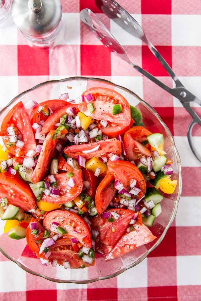 Tomato Cucumber Salad from April Go Lightly