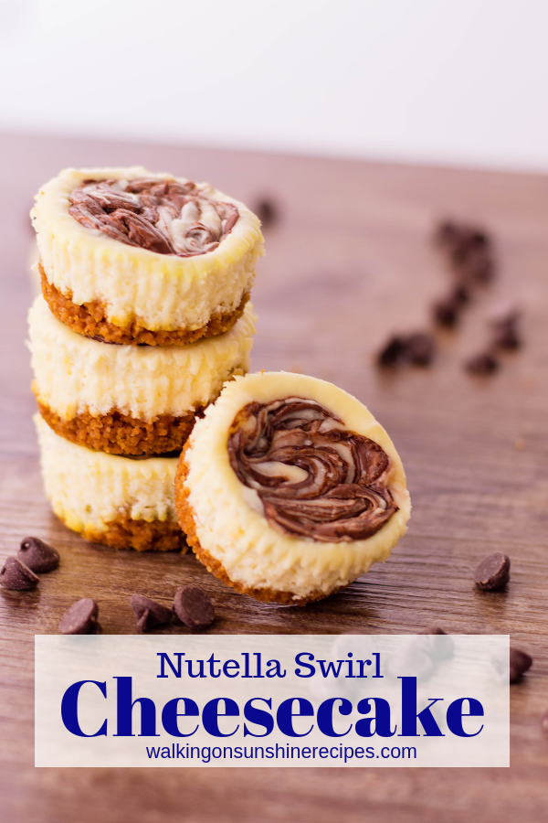 Mini Nutella Swirl Cheesecake from Walking on Sunshine Recipes