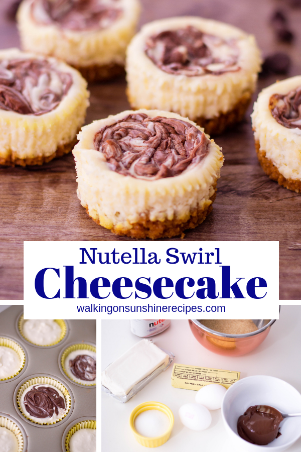 Mini Nutella Swirl Cheesecake Easy Recipe from Walking on Sunshine Recipes