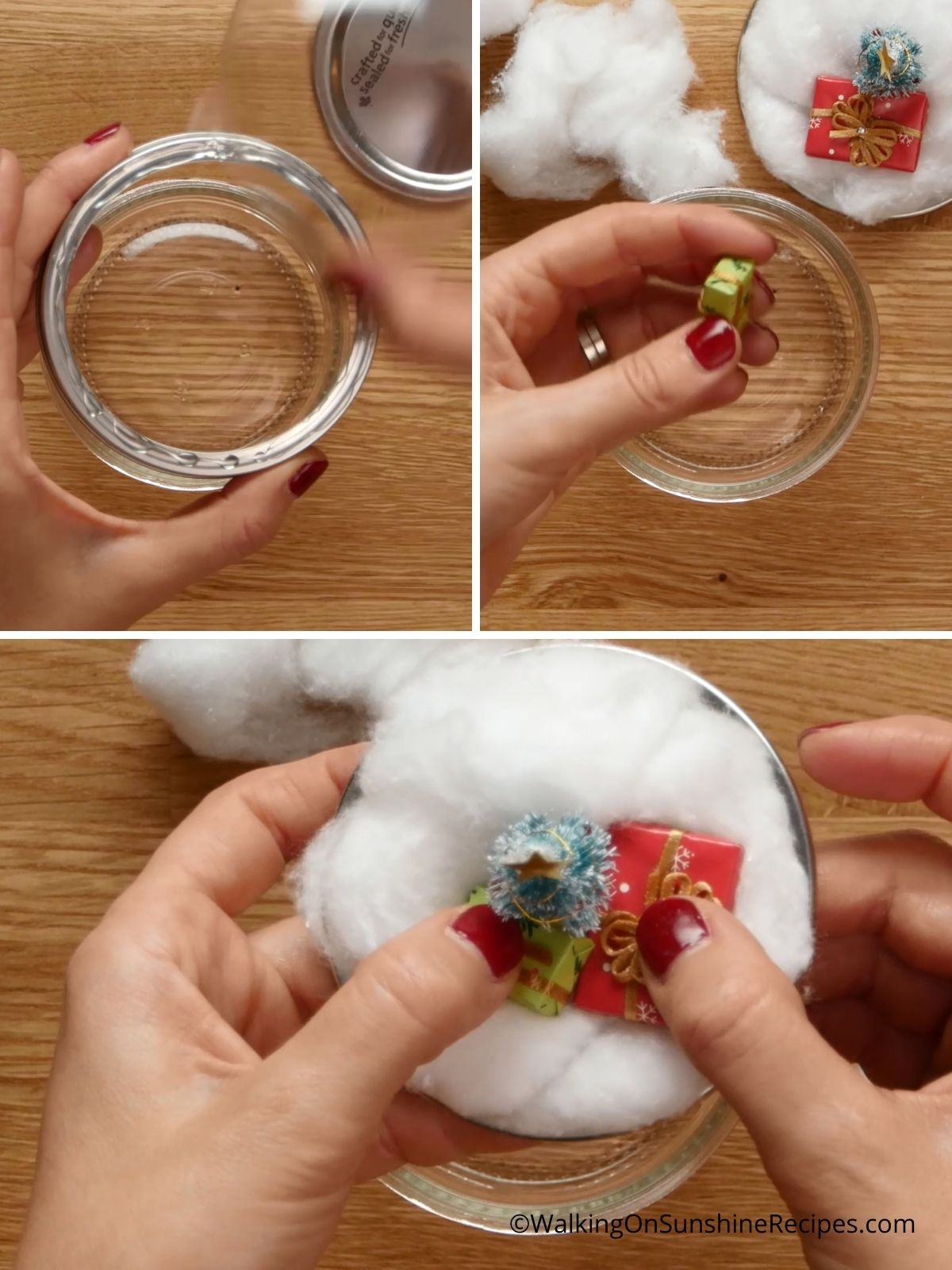 how to make mason jar snow globes.