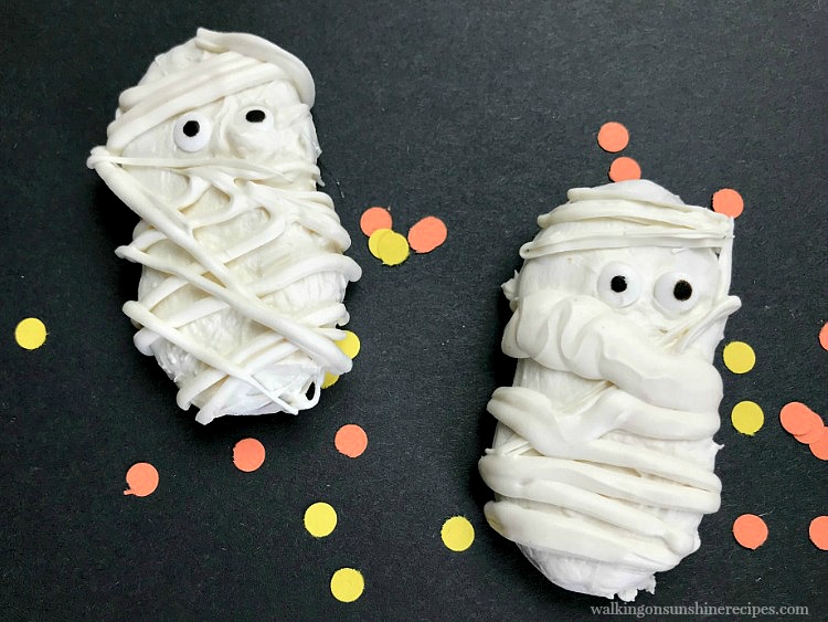 Nutter Butter Mummy Cookies are perfect treat for Halloween.  