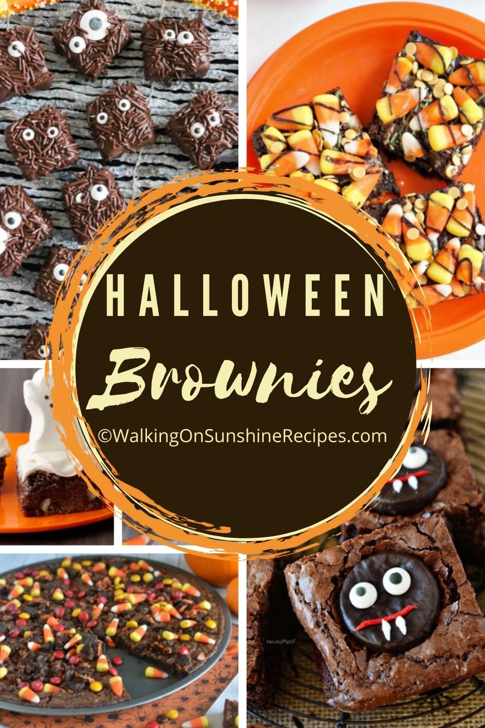 12 different brownies perfect for Halloween. 