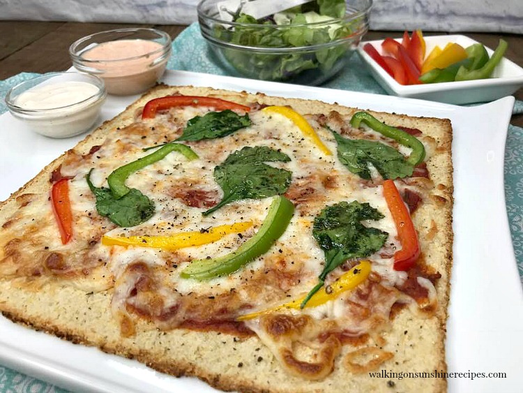 Cauliflower Crust Pizza Closeup from Walking on Sunshine Recipes