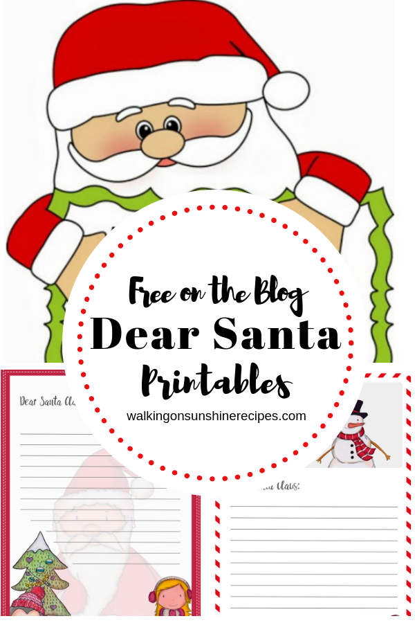 Dear Santa Printable For Christmas Walking On Sunshine Recipes