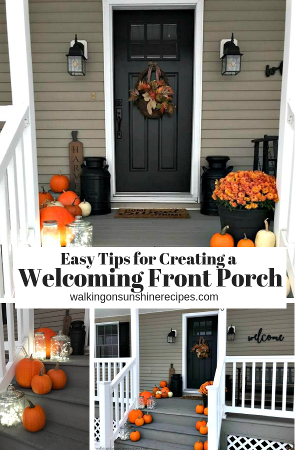Create a welcoming front porch for Thanksgiving with these easy tips! Easy ideas to help make things simple, affordable and beautiful!