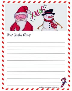 Dear Santa Printable for Christmas | Walking on Sunshine Recipes