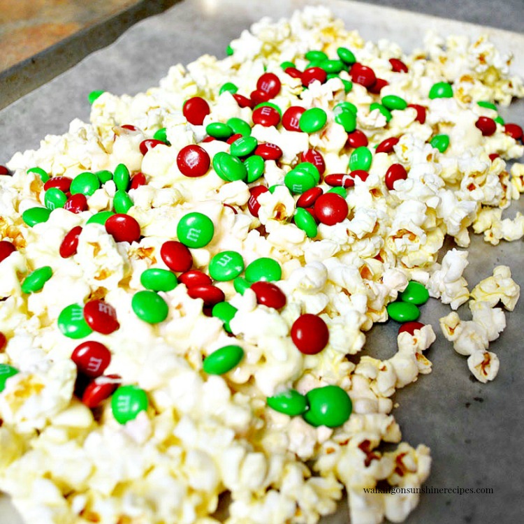 Add Candy Pieces to Popcorn 