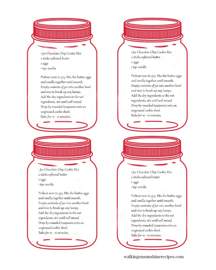Mason Jar Gift Ideas With Cookie Mix Walking On Sunshine Recipes