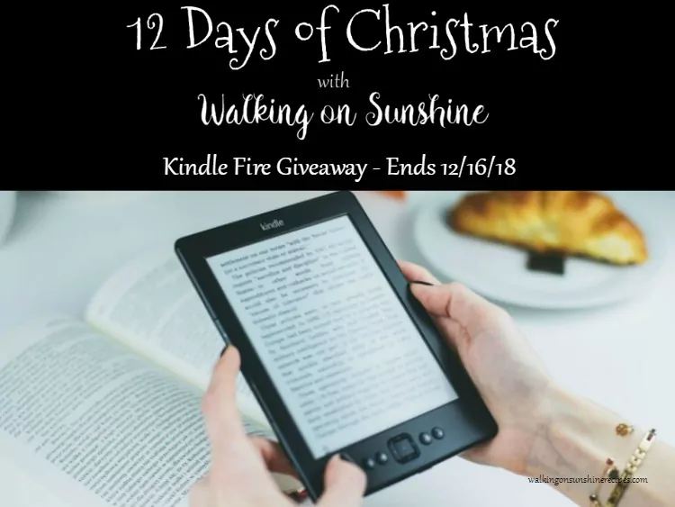 Kindle Fire Giveaway is part of our 12 Days of Christmas Celebration! 