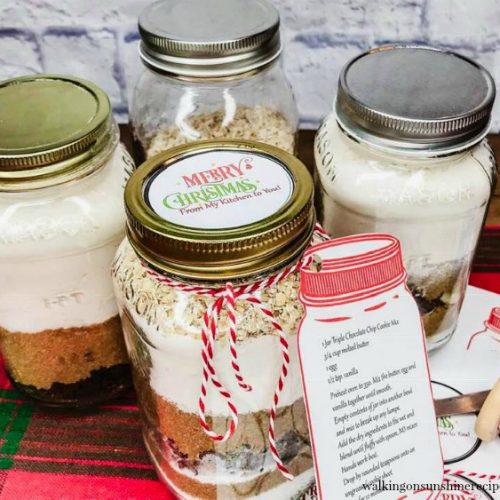 Mason Jar Gift Ideas with Cookie Mix | Walking On Sunshine Recipes