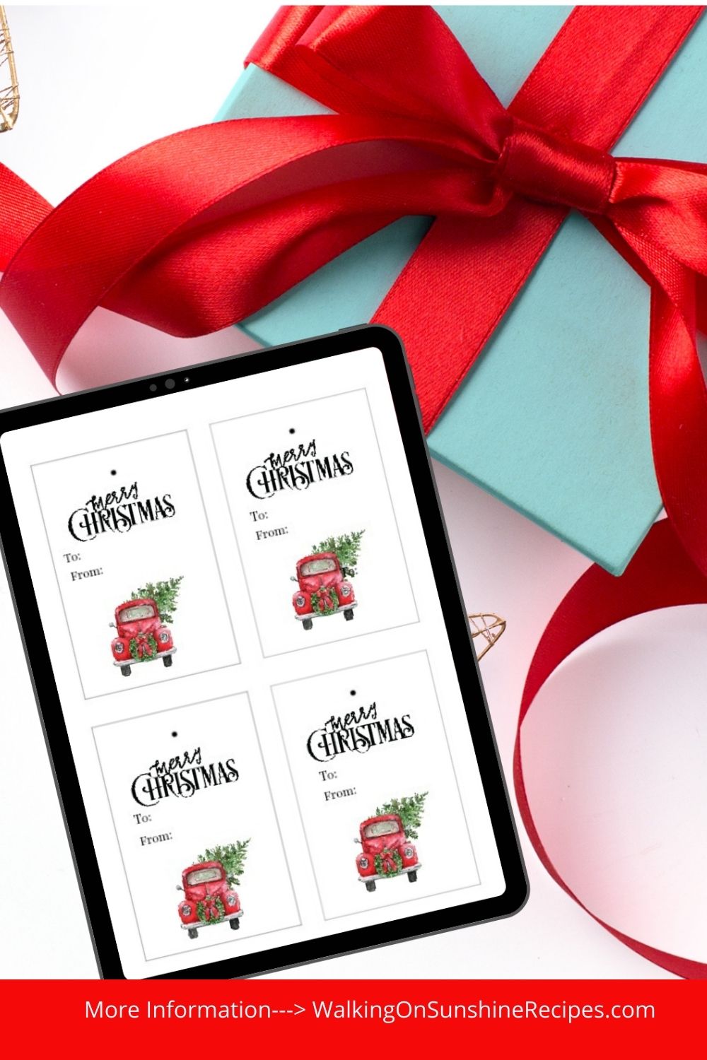 Red Truck Gift Tags and Printable