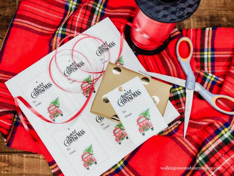 Red Truck Christmas Gift Tags from Walking on Sunshine Recipes