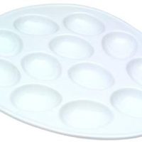 Porcelain Egg Plate, White