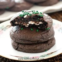 Peppermint Patty Stuffed Chocolate Cookies