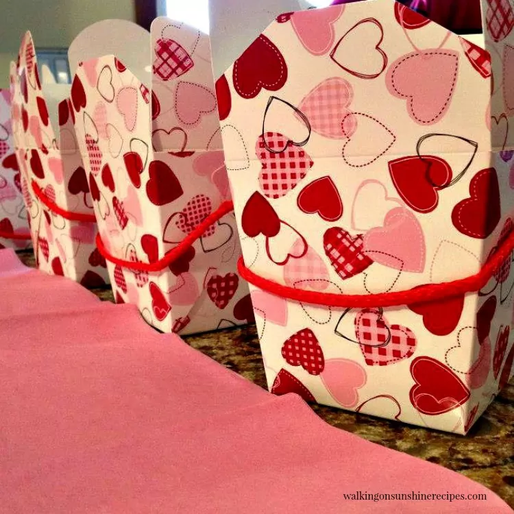 Valentine's Day Chinese Take Out Containers for homemade heart shaped brownies.