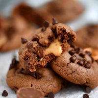 Rolo Stuffed Chocolate Cake Mix Cookies