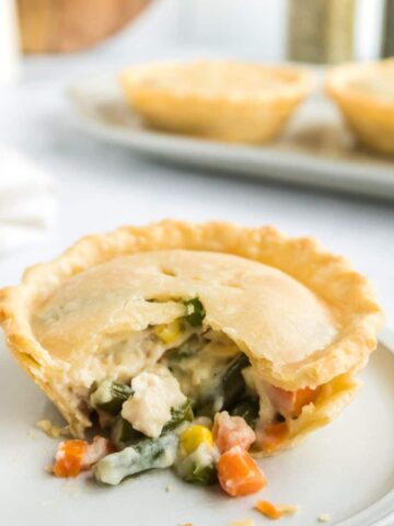 Individual Chicken Pot Pie on a plate