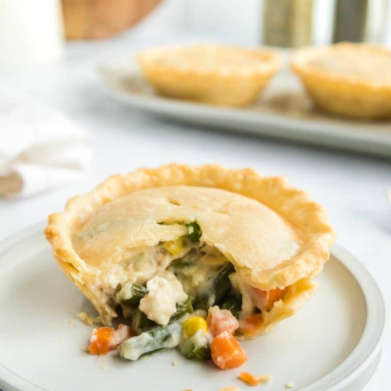 Individual Chicken Pot Pie on a plate