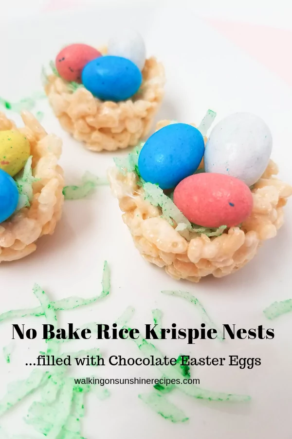 Rice Krispie Nests with chocolate mini robin eggs. 