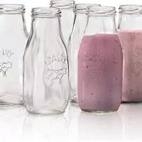  Set of 6 Milk Bottles Drinking Glasses 