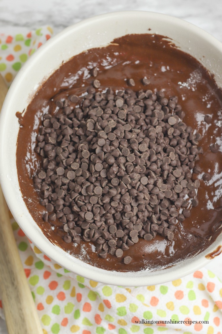 Add mini chocolate chips to Homemade Brownie Batter
