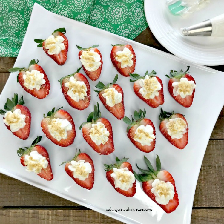 Cheesecake Stuffed Strawberries FEATURED photo from Walking on Sunshine Recipes