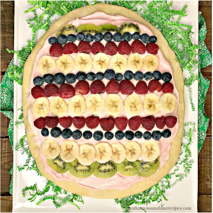 Pretty in Pink Easter Egg Fruit Pizza