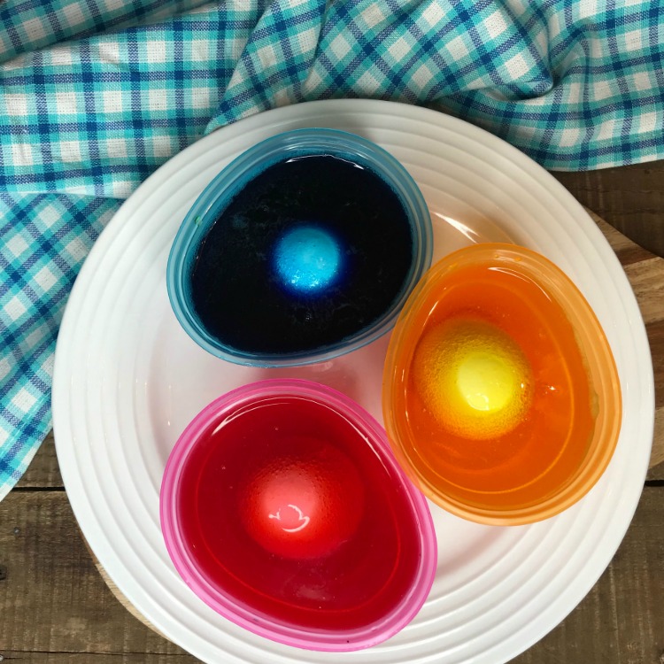 Eggs in Easter Coloring Cups with Food Coloring