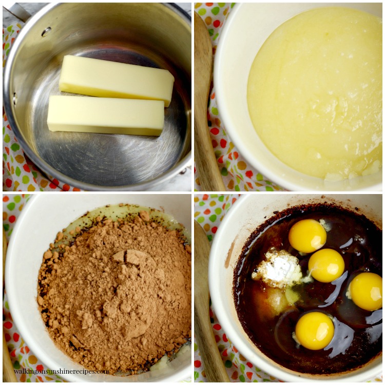 Chocolate Cadbury Egg Brownies from Walking on Sunshine Recipes Process photos for Homemade Brownies