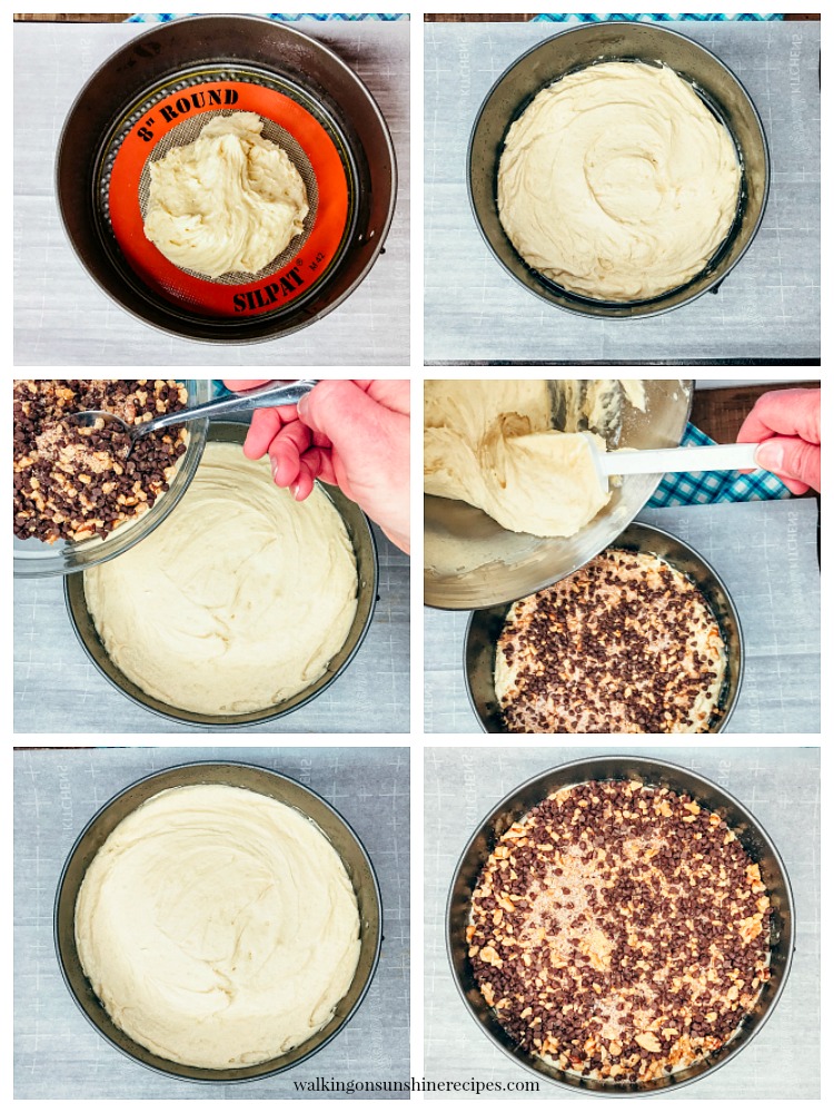 Step by Step photos for putting together the Chocolate Chip Streusel Coffee Cake from WOS