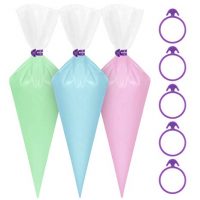 Large Disposable Icing Decorating Bags Cake Piping Bags with 5 Bag Ties 