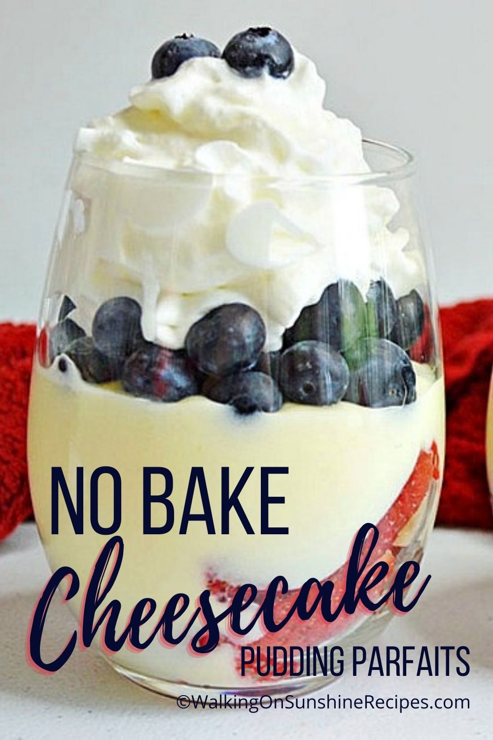 no bake pudding dessert with fresh berries. 