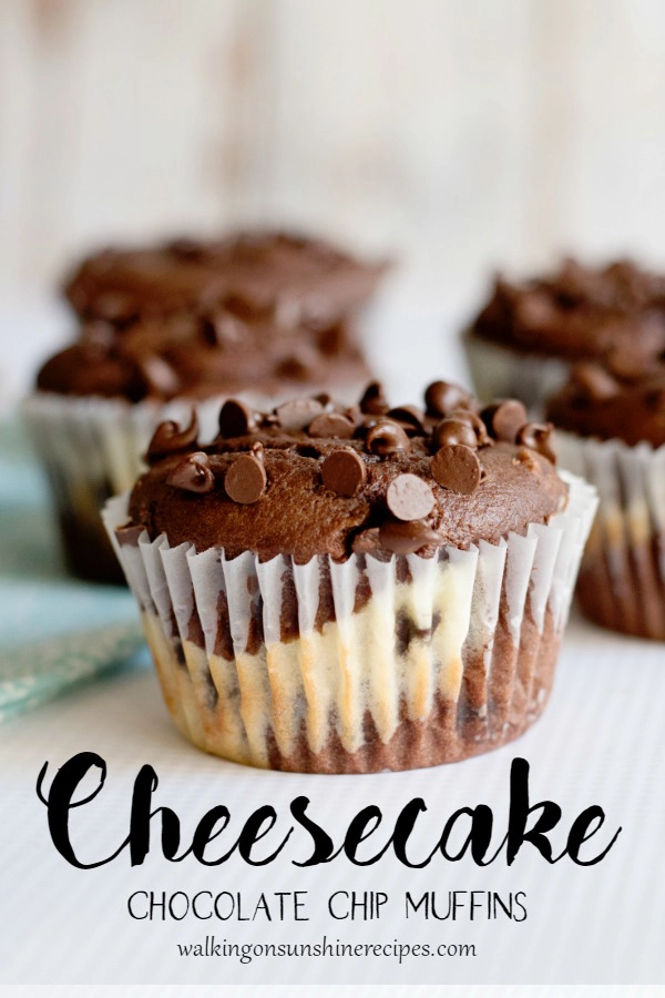 Closeup Cheesecake Chocolate Chip Muffins 
