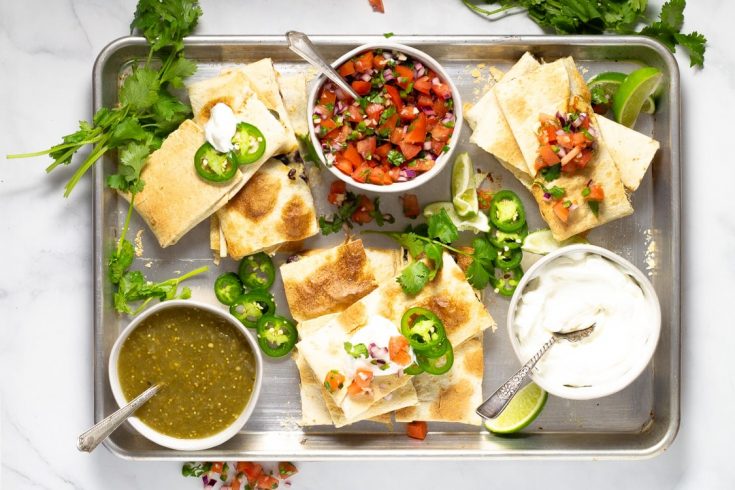 Cheesy Sheet Pan Quesadillas
