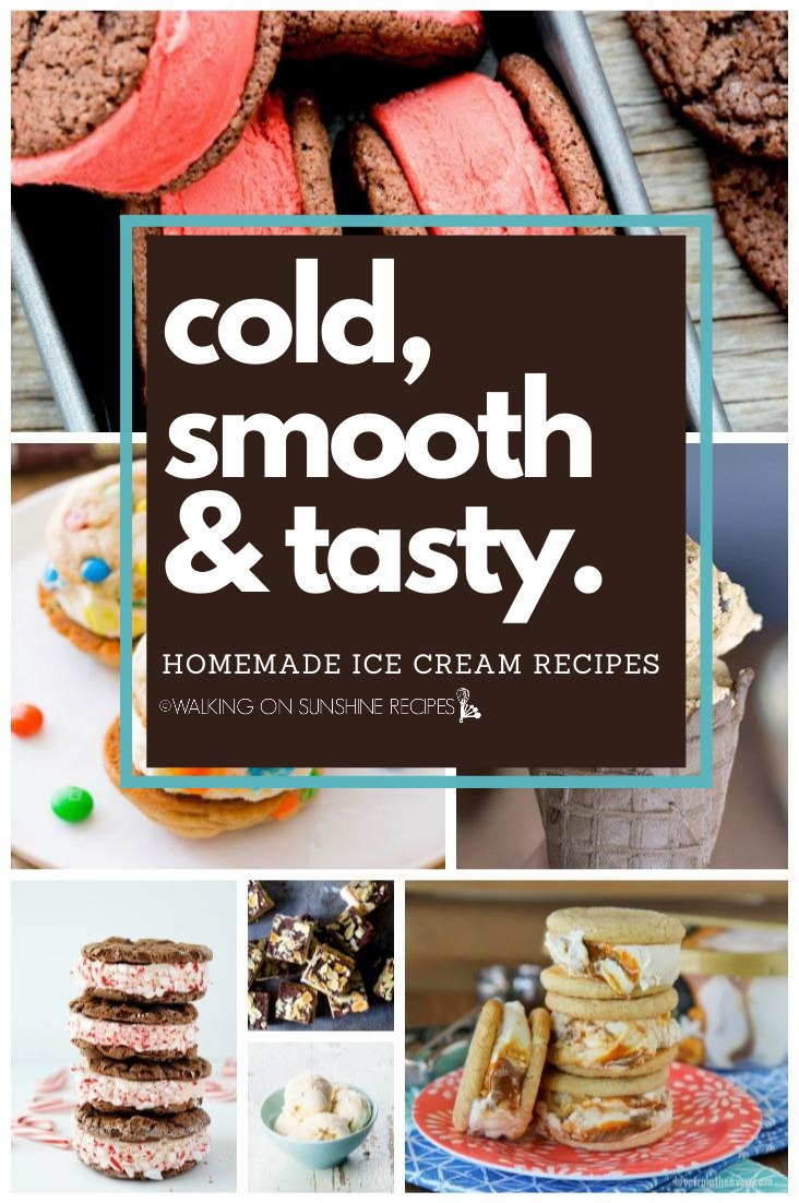 A few different ice cream recipes and sandwiches featured. 