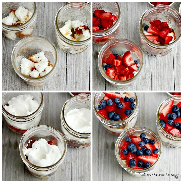 How to put together Berry Trifle Recipe in mason jars