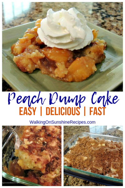 Peach Crunch Cake or Dump Cake | Walking on Sunshine Recipes