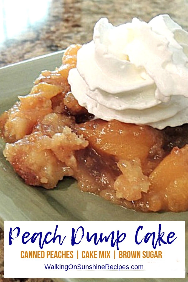 peach crunch cake with whipped cream. 