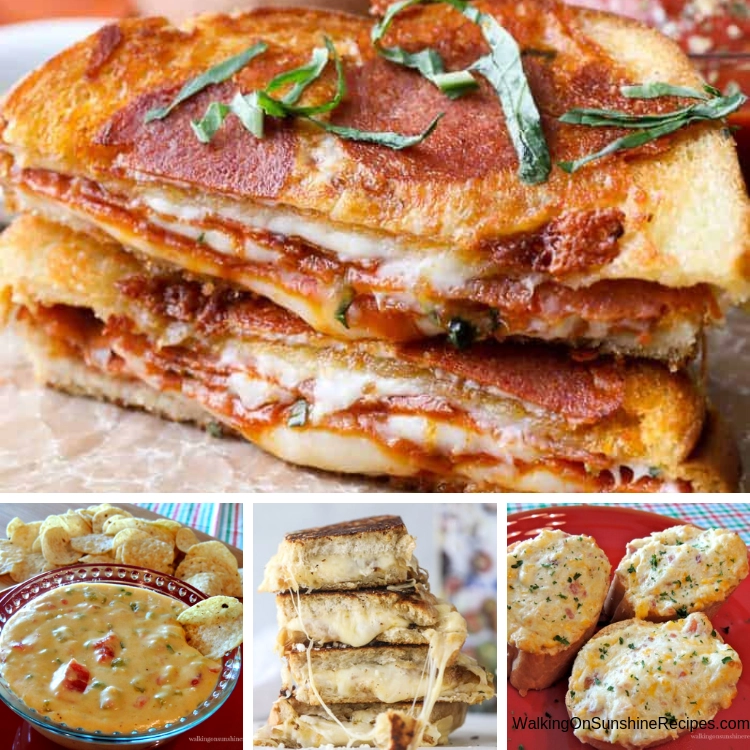 Pizza Grilled Cheese, Queso Dip, Cheese Sandwiches
