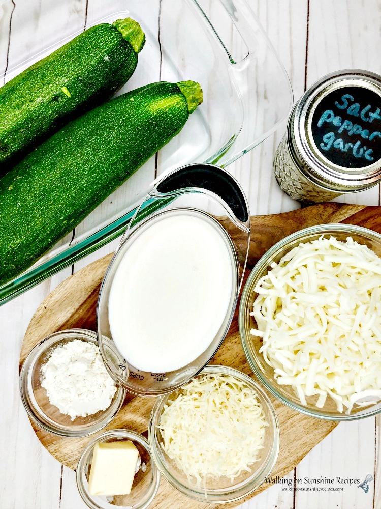 Ingredients for Zucchini Cheese Casserole