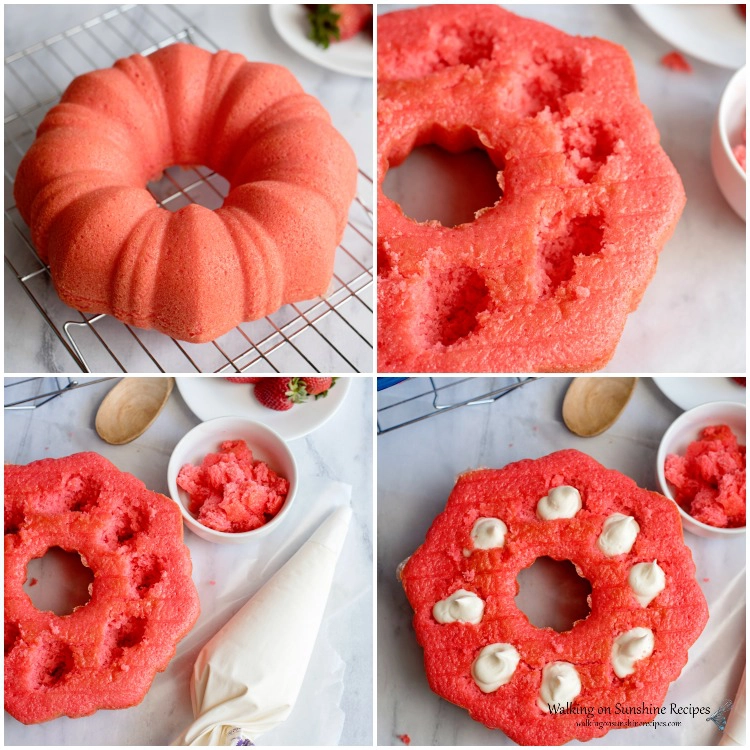 How to Fill the Strawberry Bundt Cake with Cream Cheese Filling