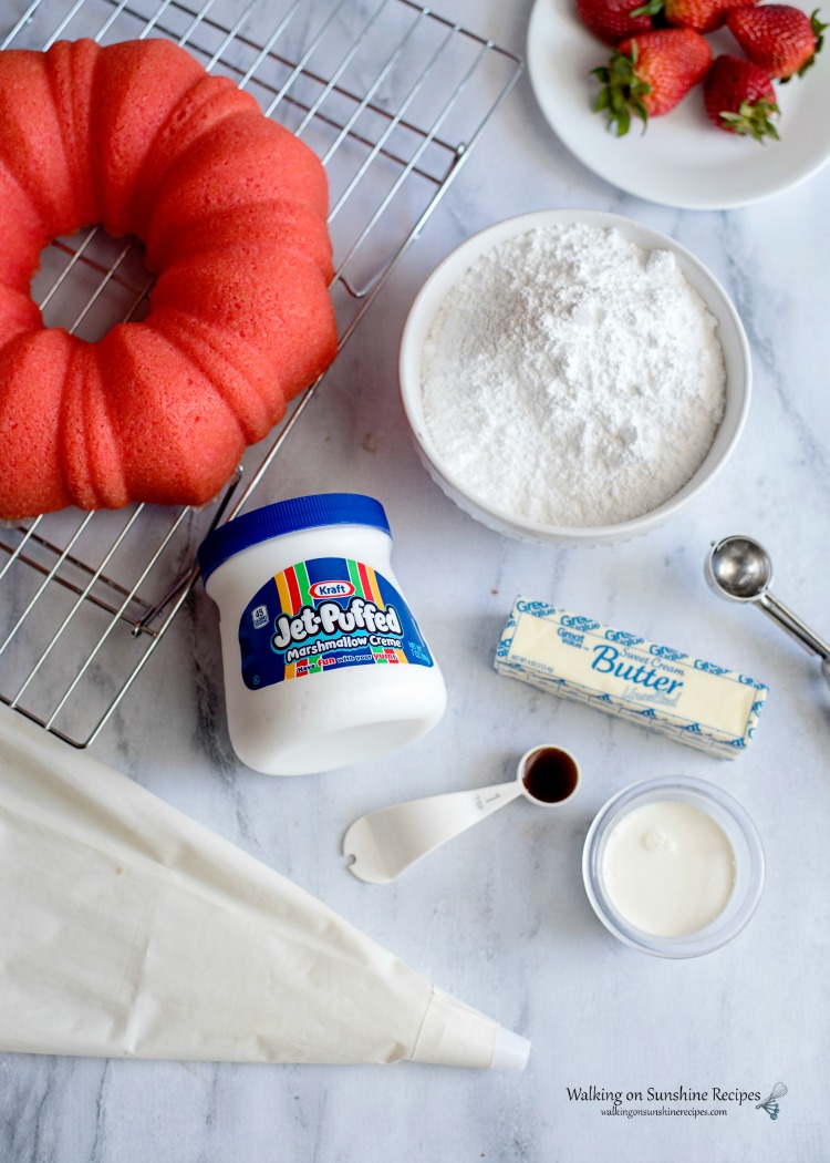 Ingredients for Marshmallow Fluff Icing