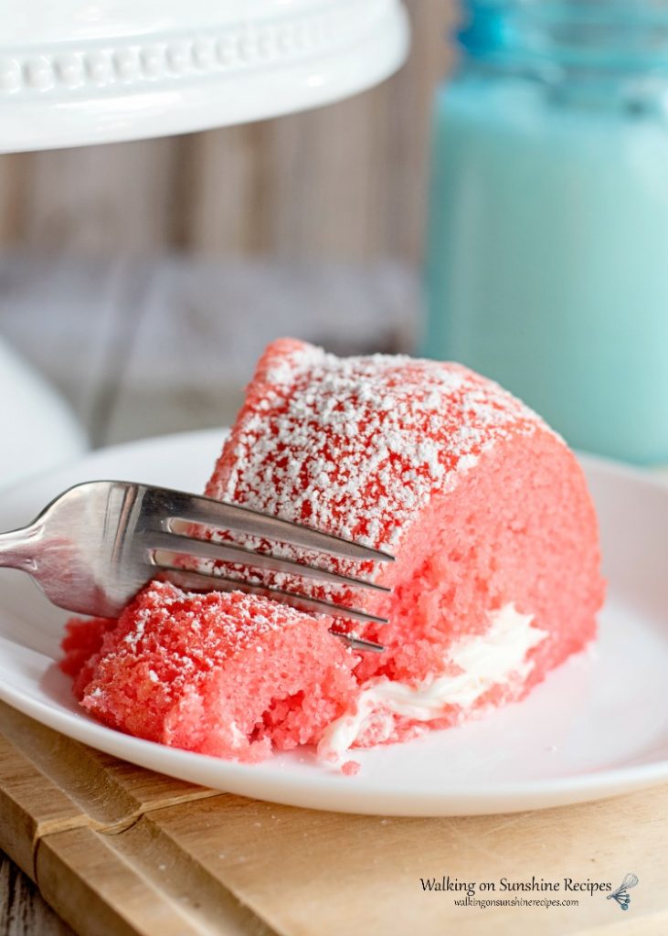 Strawberry Bundt Cake with Marshmallow Cream Filling