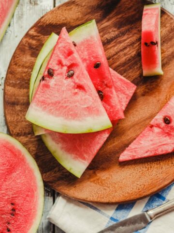 Watermelon on wooden board FEATURED photo