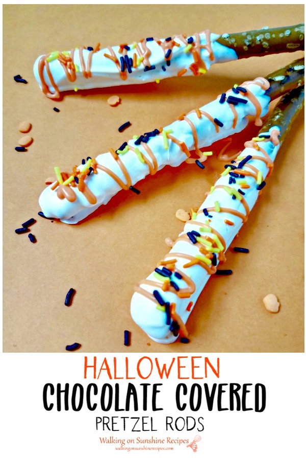 Chocolate Covered Pretzel Rods perfect for Halloween from WOS