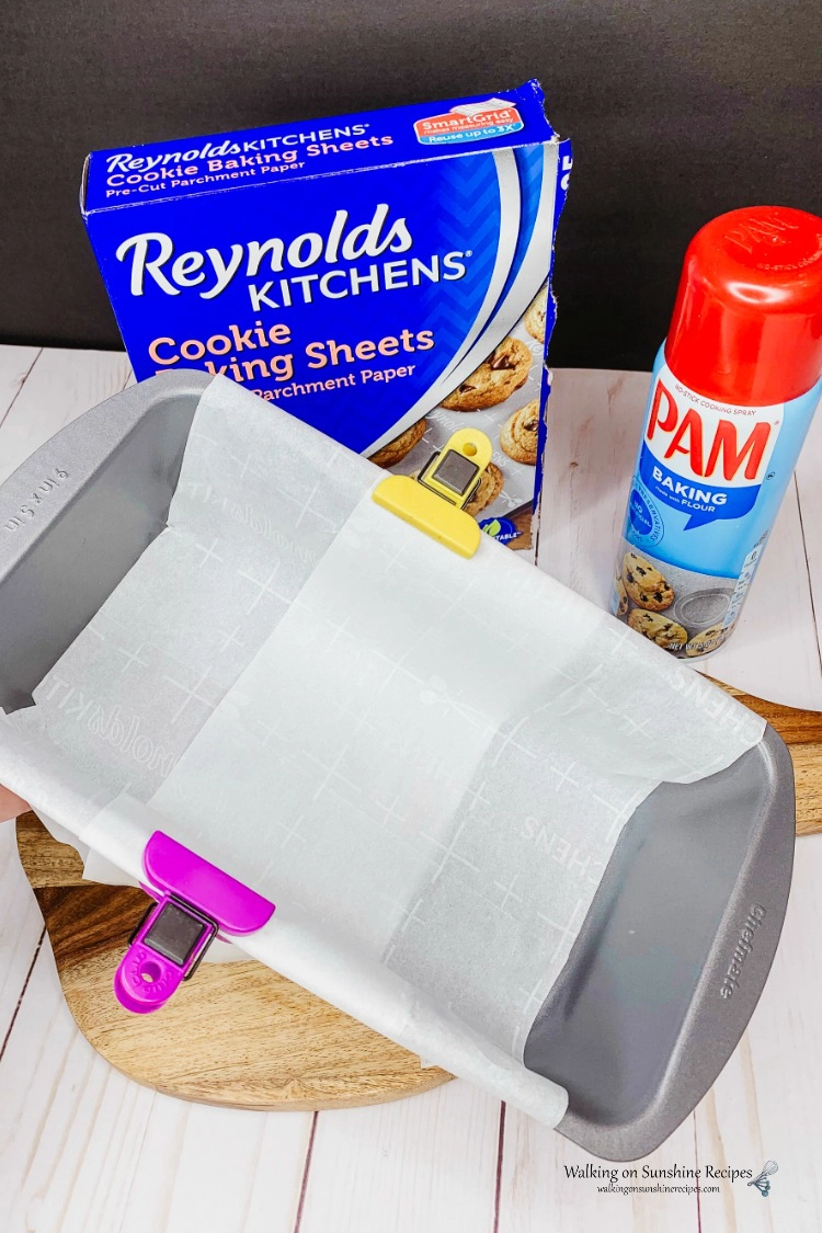 Parchment Paper in Loaf Pan for Pumpkin Bread