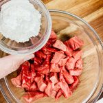 Add cornstarch to beef for Beef Ramen Stir Fry