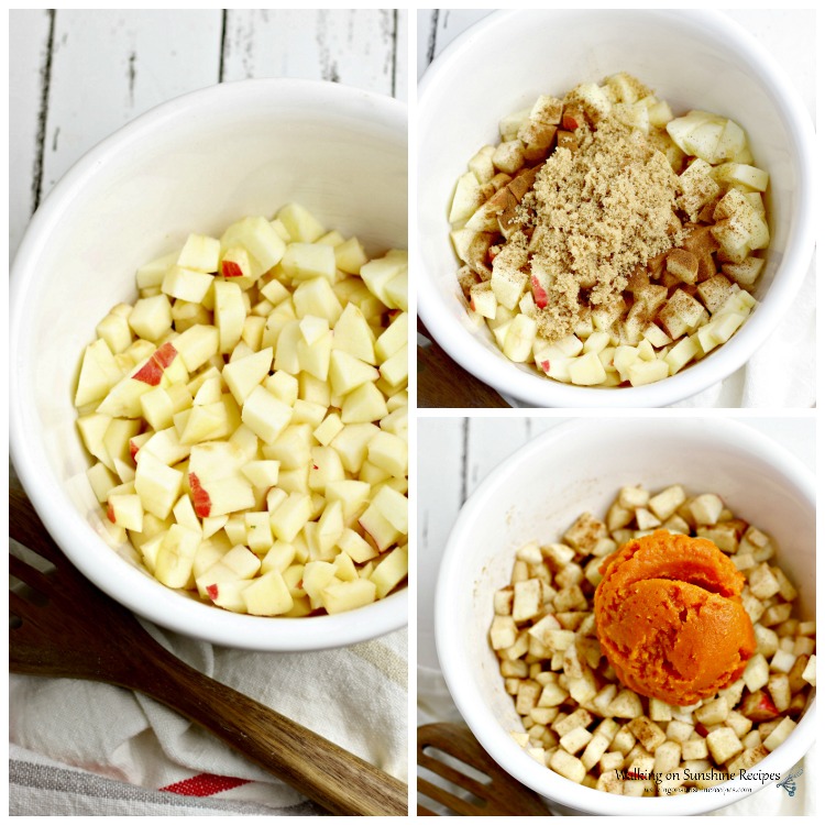 Chopped Apples with Brown Sugar and Pumpkin Puree